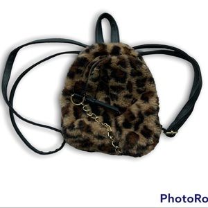 Cheetah print small backpack